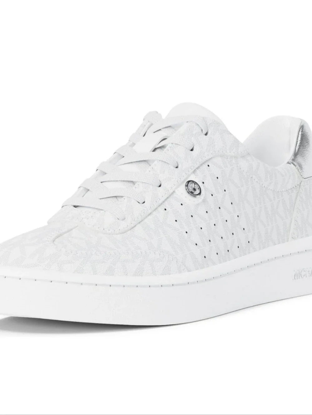 Michael Kors All-White MK Monogram Low-Top Sneaker